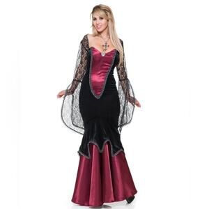 Charades Lucy Vampire Dress Costume Black Lace Halloween Costume Size Small